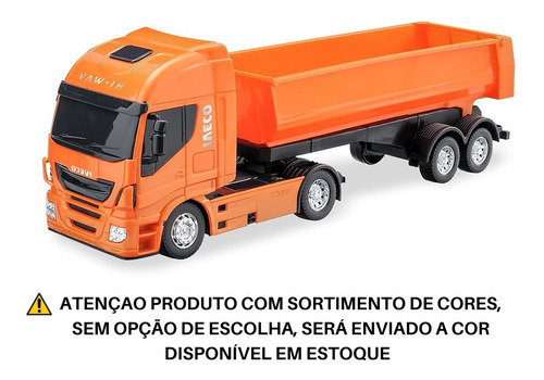 Caminhão De Brinquedo Carreta Caçamba Iveco Hi Way Miniatura - R$ 62